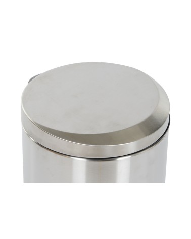 Papelera de cocina, cubo de basura mate plateada de acero inoxidable de 12 litros