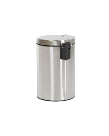 Papelera de cocina, cubo de basura mate plateada de acero inoxidable de 12 litros