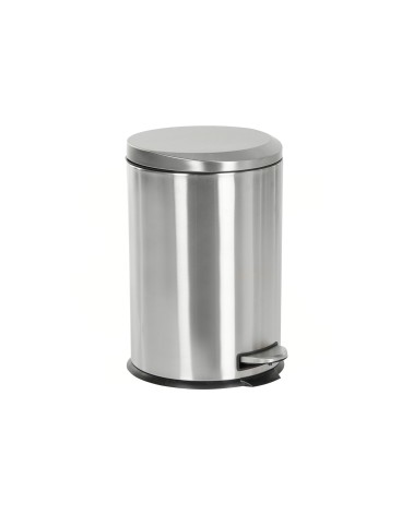 Papelera de cocina, cubo de basura mate plateada de acero inoxidable de 20 litros