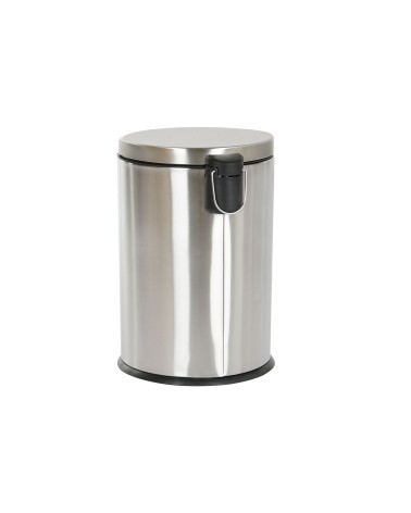 Papelera de cocina, cubo de basura mate plateada de acero inoxidable de 20 litros