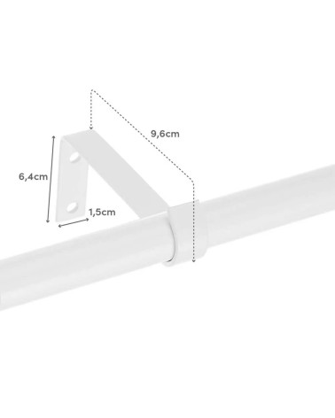 Barra de cortina extensible de metal blanca minimalista para dormitorio fantasy bola de 120-210 cm