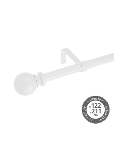 Barra de cortina extensible de metal blanca minimalista para dormitorio fantasy bola de 120-210 cm