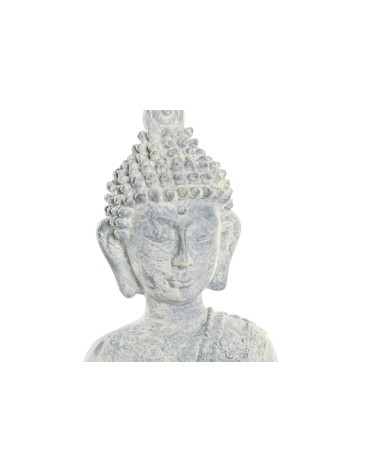 Figura resina sentado de buda gris para decoracion de mesa 15x9x22 cm