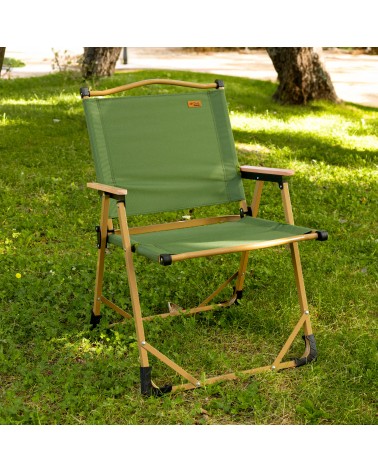 Juego de 2 sillas plegables bajas glamping verde acero 47x51x77 cm