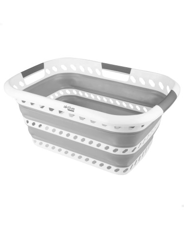 Cesta plegable 40 litros, 61x43x28 cm, Plegado compacto, Sin BPA, Caja de almacenamiento portátil, Cesto ropa sucia plegable