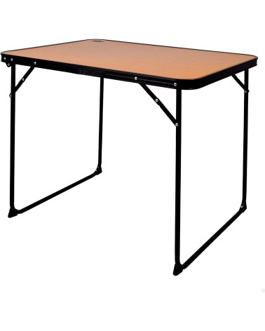 Mesa plegable camping portátil antivuelco, diseño madera con asa para transportar, medidas 80x60x67cm