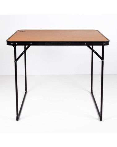 Mesa plegable camping portátil antivuelco, diseño madera con asa para transportar, medidas 80x60x67cm