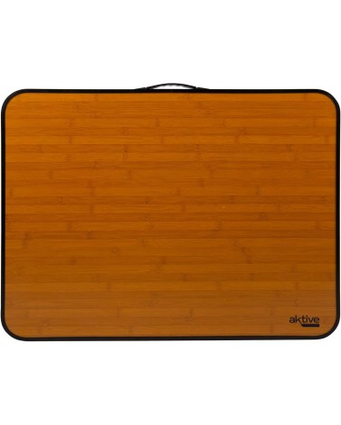 Mesa plegable camping portátil antivuelco, diseño madera con asa para transportar, medidas 80x60x67cm