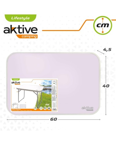 Mesa camping plegable, Mesa ligera, patas plegables, medidas 60x40x50 cm, madera MDF, estructura de acero