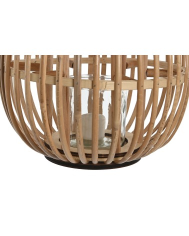 Farol portavela de rattan natural de Ø 28x28x27 cm