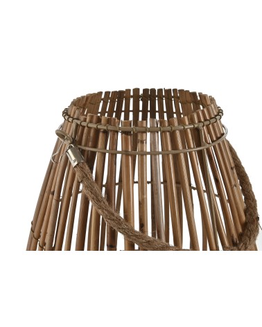 Farol portavela de rattan natural de Ø 27x27x37 cm