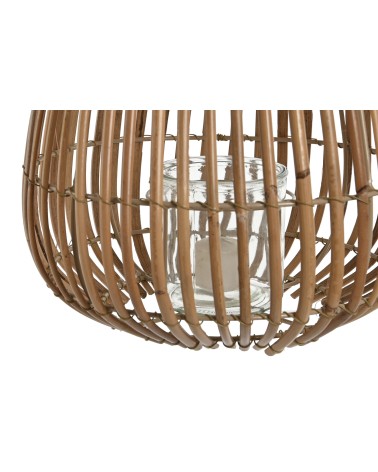 Farol portavela de rattan natural de Ø 27x27x37 cm