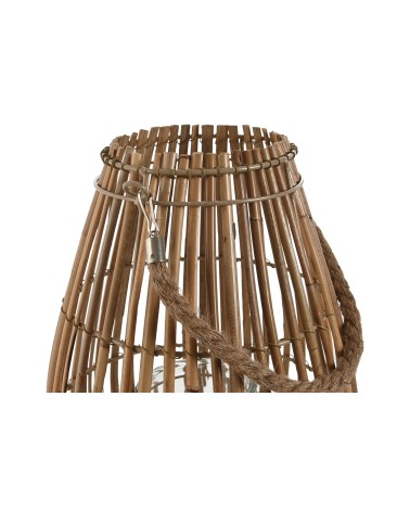 Farol portavela de rattan natural de Ø 24x24x32 cm