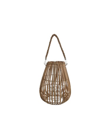 Farol portavela de rattan natural de Ø 24x24x32 cm