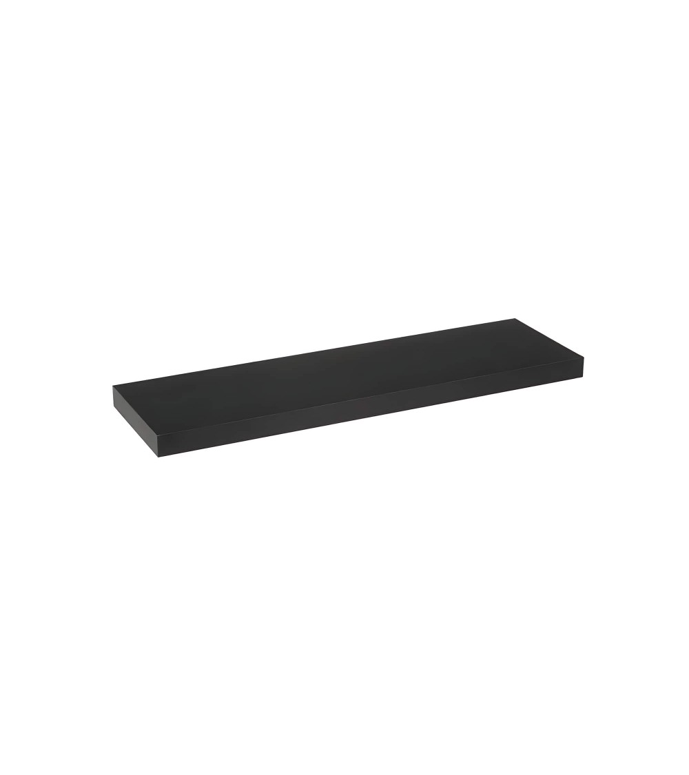 Set de 2 Estante de pared flotante de madera MDF negro de 23x60 cm