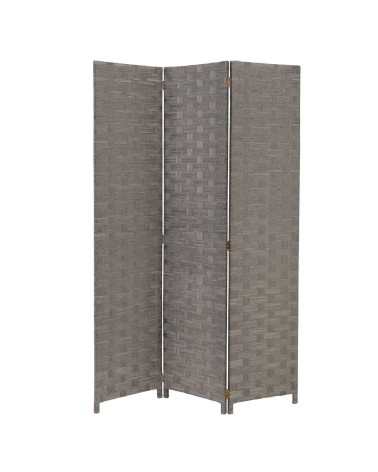 Biombo plegable de 3 hojas de madera gris oriental de 120x175 cm