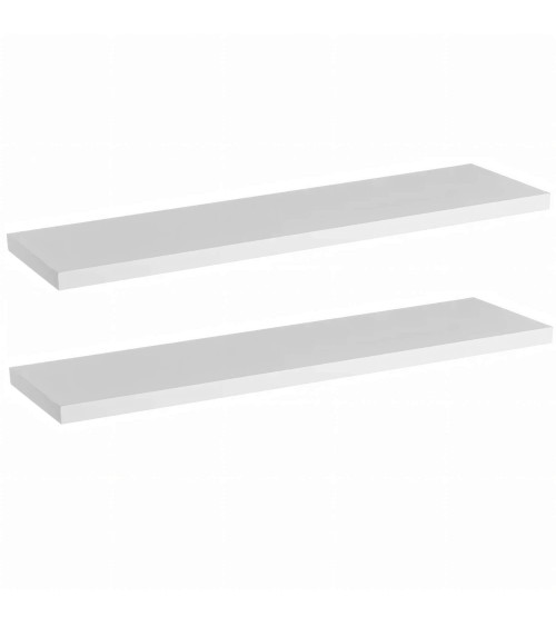 Estante de pared flotante de madera MDF blanco de 23x100 cm