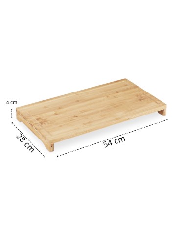 Cubre vitrocerámica madera, Juego de 2 tablas de cortar Bambú nórdica de 56x54x4 cm